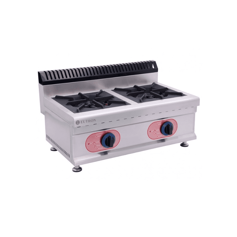 Cocina de sobremesa profesional de gas con 2 quemadores horizontal Cocina de sobremesa profesional de gas con 2 quemadores horizontal