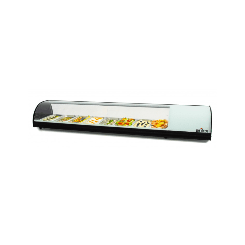 Vitrina Refrigerada De Tapas 8 Bandejas GN1/3 Color Negro Vitrina Refrigerada De Tapas 8 Bandejas GN1/3 Color Negro