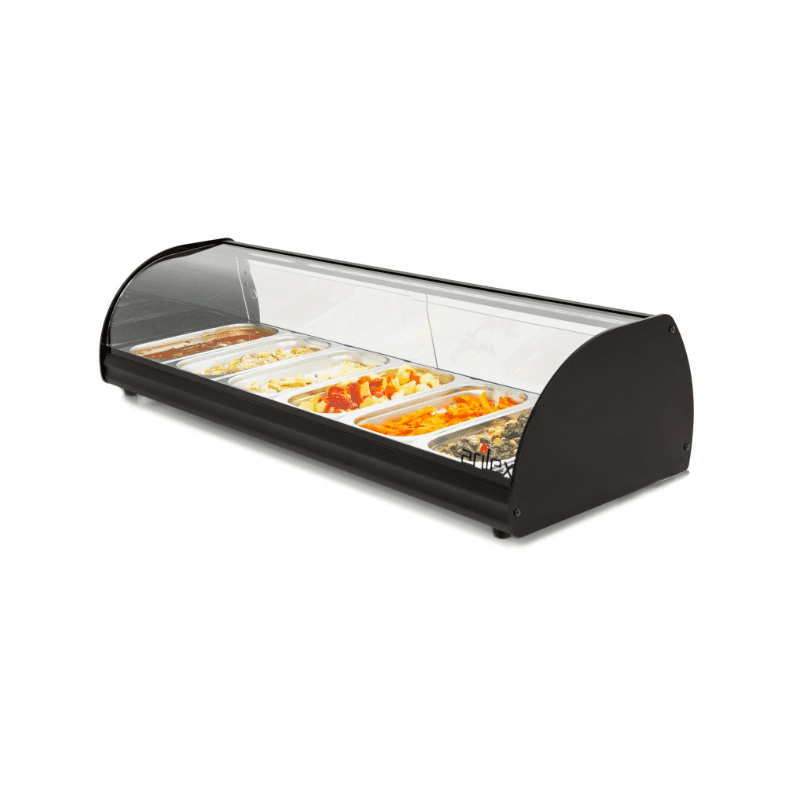 Vitrina calienta tapas 6 Bandejas GN1/3 Color Negro Vitrina calienta tapas 6 Bandejas GN1/3 Color Negro