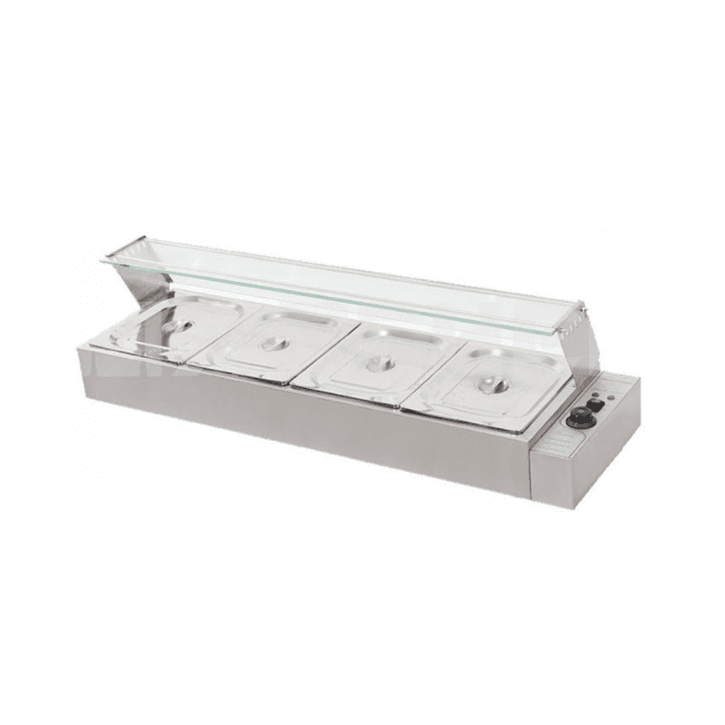 Vitrina caliente al baño María 4 cubetas Vitrina caliente al baño María 4 cubetas